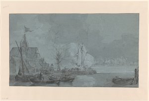 1813年、パペンドレヒトでのドルドレヒトからフランス人への最後のショット 作： Johannes Christiaan Schotel