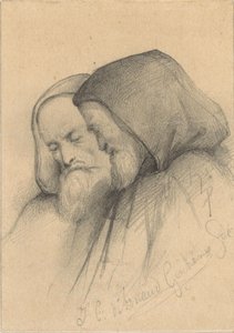 僧侶の服を着た 2 人の老人 作： Johannes Christiaan d