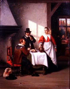 酒場のインテリア（パネル 作： Johannes Christoffel Vaarberg