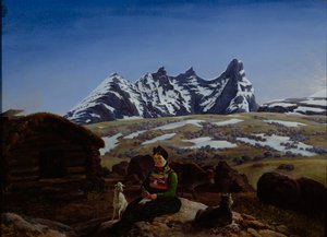 Skagastolstind (船上油) を保存します。 作： Johannes Flintoe