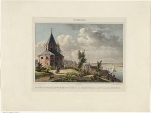 ナイメーヘンの聖ニコラス礼拝堂 ヴァルクホフのウォーキング プレイスにあるヘデンシェ カペル。 La Chapelle Payenne, à la Promenade, this Valkhof (オブジェクトのタイトル) ニメゲン。 (オブジェクトのシリーズ タイトル) 作： Johannes Franciscus Christ