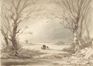 冬の風景」1854年 作： Johannes Franciscus Hoppenbrouwers
