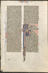 ラテン語聖書の葉っぱ：聖パウロが剣を持った最初のP ...、c。 1250。