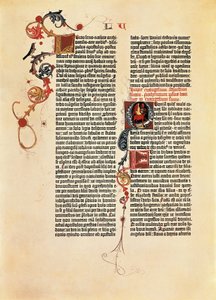 聖書のページ マザリン (B42) 作： Johannes Gutenberg