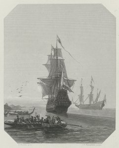 アベル・タスマンのニュージーランド到着、1642～1643年、1865年頃