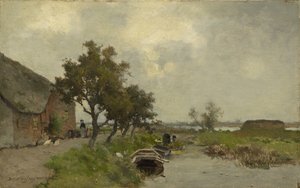 洗濯物、c.1850-80 作： Johannes Hendrik Weissenbruch