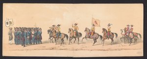 フローニンゲン大学の学生による歴史的な行進、1850年（プレート1） 1594 年に H.