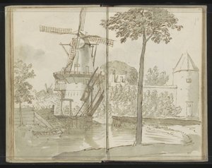 Spoorsingel のデルフトミル 作： Johannes Huibert Prins