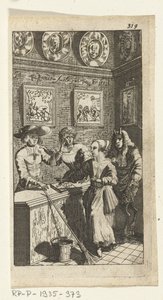 偽りの悪魔 シモン・ド・フリースの本の挿絵、1682年、アムステルダムのヘデンデーグシェ・ディエンストメーグデンを支配し仕える七人の悪魔 作： Johannes Jacobsz van den Aveele