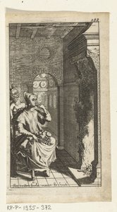 おいしい悪魔 シモン・ド・フリースの本の挿絵、1682年、アムステルダムのヘデンデーグシェ・ディエンストメークデンを支配し仕える七人の悪魔 作： Johannes Jacobsz van den Aveele