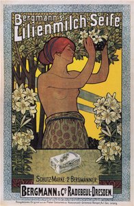 バーグマンのリリエンミルク石鹸、1896 年 作： Johannes Joseph Vincenz Cissarz