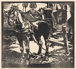 荷馬車の馬 作： Johannes Josephus Aarts (signed by artist)
