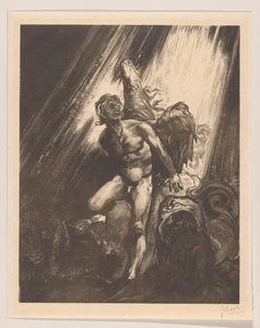 岩にもたれかかる堕天使 作： Johannes Josephus Aarts (signed by artist)