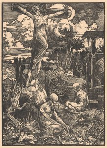 丘陵の風景の中で十字架につけられた男 作： Johannes Josephus Aarts