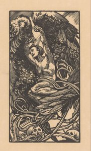 頭蓋骨を持つ翼のある女性 作： Johannes Josephus Aarts
