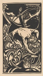 植物の間でひざまずく姿 作： Johannes Josephus Aarts