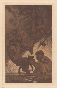 浮遊する人々、ファンタジーの生き物、猫 作： Johannes Josephus Aarts