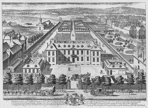 バーリントンハウス、ピカデリー、ウェストミンスター、c1707 1911の鳥瞰図 作： Johannes Kip
