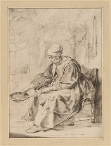 パンケーキの女、1768年。 作： Johannes Kornlein