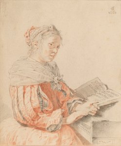 キーボードを弾く少女（1767年 作： Johannes Kornlein