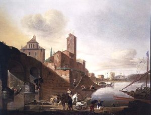 ローマのポンモーレの眺め 作： Johannes Lingelbach