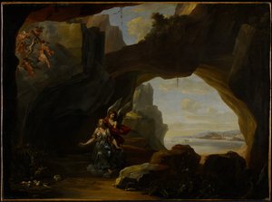 洞窟の中のマグダレン、1650年頃 作： Johannes Lingelbach