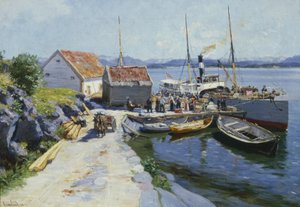 ノルウェー西部のフェリー埠頭 作： Johannes Martin Grimelund