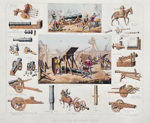 14世紀と15世紀のフランスの大砲（色付きのリソ） 作： Johannes Moltzheim