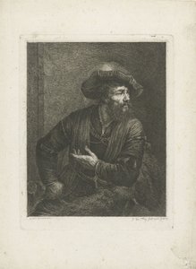 羽毛のベレー帽を持つ未知の男の肖像 作： Johannes Pieter de Frey