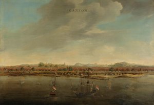 中国のカントンのビュー 広東省、中国のビュー 作： Johannes Vinckboons (attributed to)