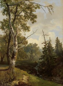Wolfheze の森の景色。 作： Johannes Warnardus Bilders