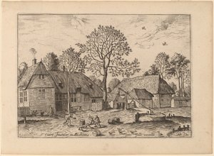 ドローウェルのある農場 作： Johannes and Lucas van Doetechum after Master of the Small Landscapes