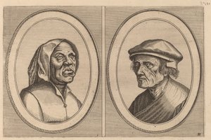 「Baef Schol-becx」と「Spruyt Vroegh-verorven」 作： Johannes and Lucas van Doetechum after Pieter Bruegel the Elder