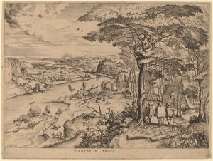 エマオへの巡礼者 作： Johannes and Lucas van Doetechum after Pieter Bruegel the Elder