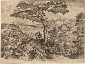 休息中の兵士 作： Johannes and Lucas van Doetechum after Pieter Bruegel the Elder