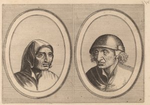 「Rijckje Schimmel-penninghs」と「Lubert Leever-sausage」 作： Johannes and Lucas van Doetechum after Pieter Bruegel the Elder