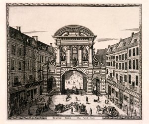 テンプルバー、ロンドン、c1700 作： Johannes de Ram