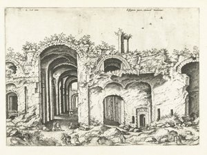 ディオクレティアヌス浴場の第 3 ビュー ローマ時代の遺跡、1561年（シリーズタイトル） 作： Johannes of Lucas van Doetechum (attributed to)