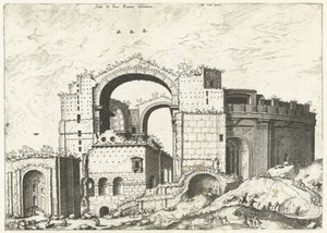 ローマのゲジヒト オプ デ シント ピーター Aedis D. Peter Romana の変形 (オブジェクトのタイトル) ローマ時代の遺跡、1561年（シリーズタイトル） 作： Johannes of Lucas van Doetechum (attributed to)