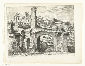 コロッセオの眺め ローマ時代の遺跡、1561年（シリーズタイトル） 作： Johannes of Lucas van Doetechum (attributed to)