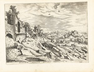 ローマのパラティーノの丘の 2 番目のビュー ローマ時代の遺跡、1561年（シリーズタイトル） 作： Johannes of Lucas van Doetechum (attributed to)