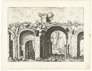 ディオクレティアヌス浴場の第 2 ビュー ローマ時代の遺跡、1561年（シリーズタイトル） 作： Johannes of Lucas van Doetechum (attributed to)
