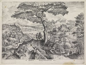 兵士が休んでいる風景 Milites Requiescentes (オブジェクトのタイトル) 大風景（連載タイトル） 作： Johannes of Lucas van Doetechum