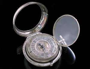 寸前の時計。ハーグ、1695年頃（金属）（259581-82も参照） 作： Johannes van Ceulen