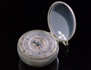 寸前の時計。ハーグ、1695年頃（金属）（259581および259583も参照） 作： Johannes van Ceulen