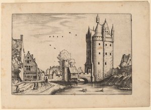 カントリーハウスのある町の門 作： Johannes van Doetechum, the Elder and Lucas