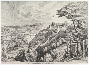 荒野の聖ジェローム 「大いなる風景」より 「荒れ狂うヒエロニムス」 1555-56年頃 作： Johannes van Doetecum I