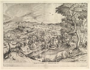 ベルギーの馬車 Plaustrum Belgicum（『大いなる風景』より） 1555-56年頃 作： Johannes van Doetecum I