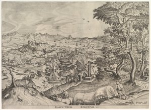 ベルギーの馬車 Plaustrum Belgicum（『大いなる風景』より） 1555-56年頃 作： Johannes van Doetecum I