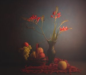 定番の花と果物